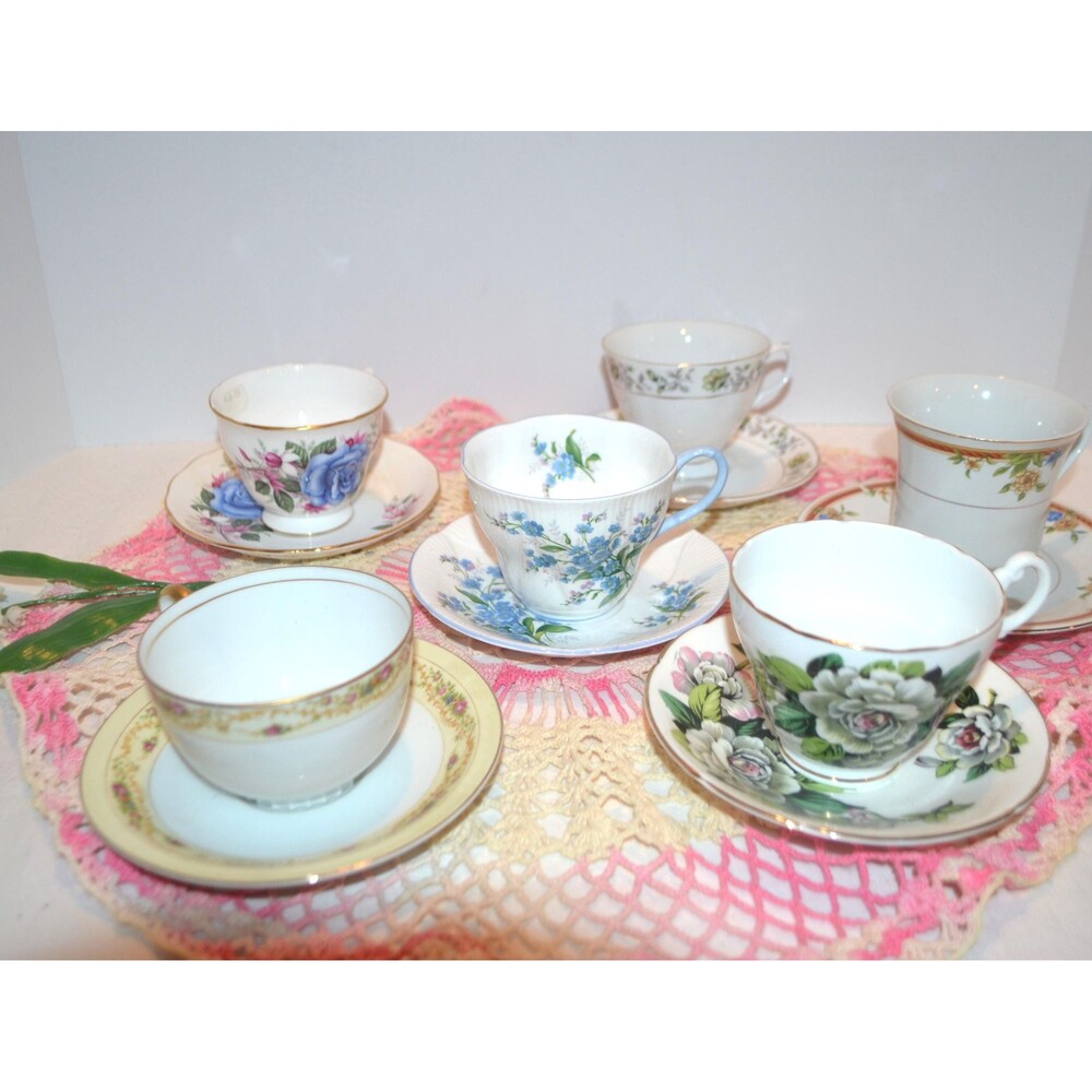 Teacups and Saucers Floral Party Set Charcuterie Cups Fruit Bowls Gifts and More